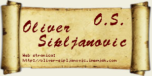 Oliver Sipljanović vizit kartica